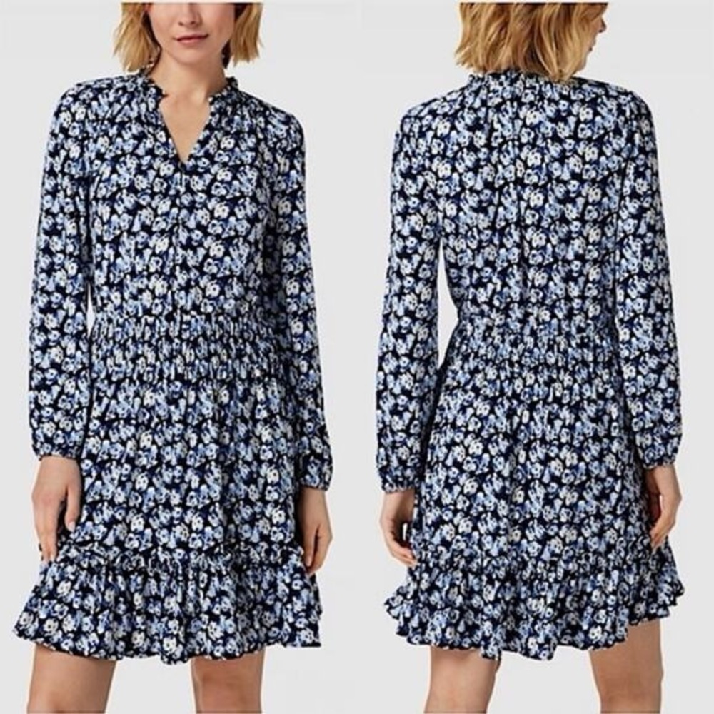 Ralph Lauren Blue and White Long Sleeve Dress
